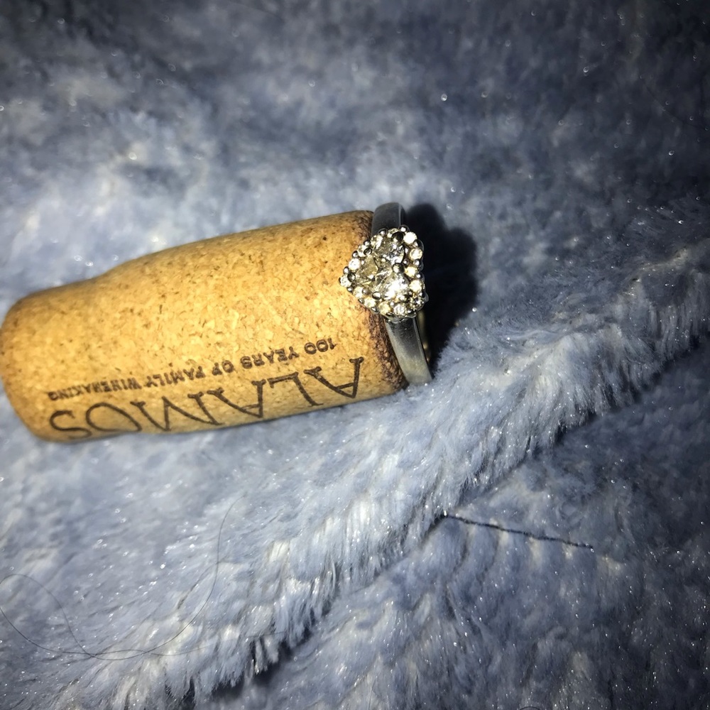 Heart shape 14k diamond engagement ring